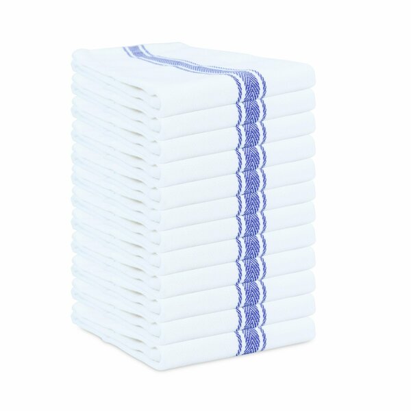 Monarch Brands Herringbone Tea Towels - Blue, 12PK PNP-SC-HTRB-24